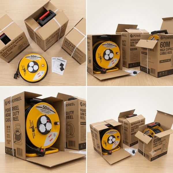 Industrial Heavy Duty Cable Extension Reel – Retractable Power Cord Reel