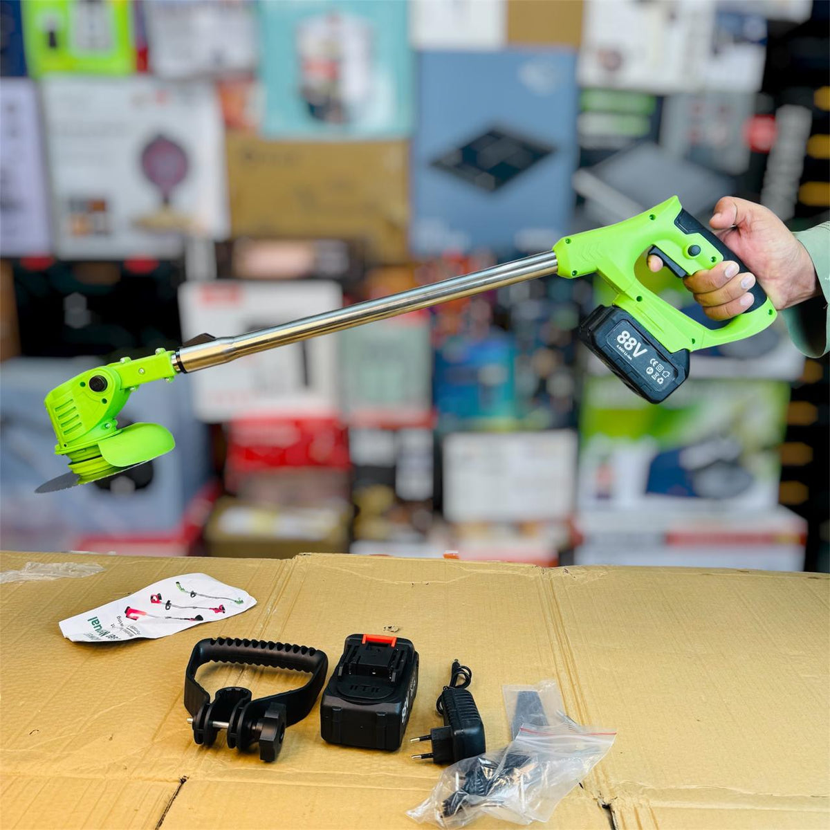 2-in-1 Rechargeable brush Cutter & Trimmer Machine Set – Cordless Garden Tool