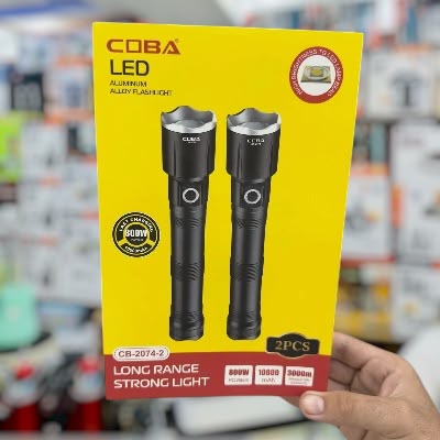 COBA 2-Piece LED Aluminum Alloy Flashlight Torch Set CB-2074-2