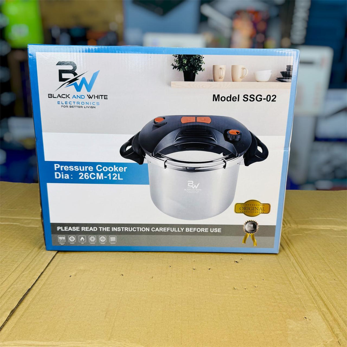 B&W 12L Pressure Cooker SSG-02 – Large Capacity Family Pressure Cooker