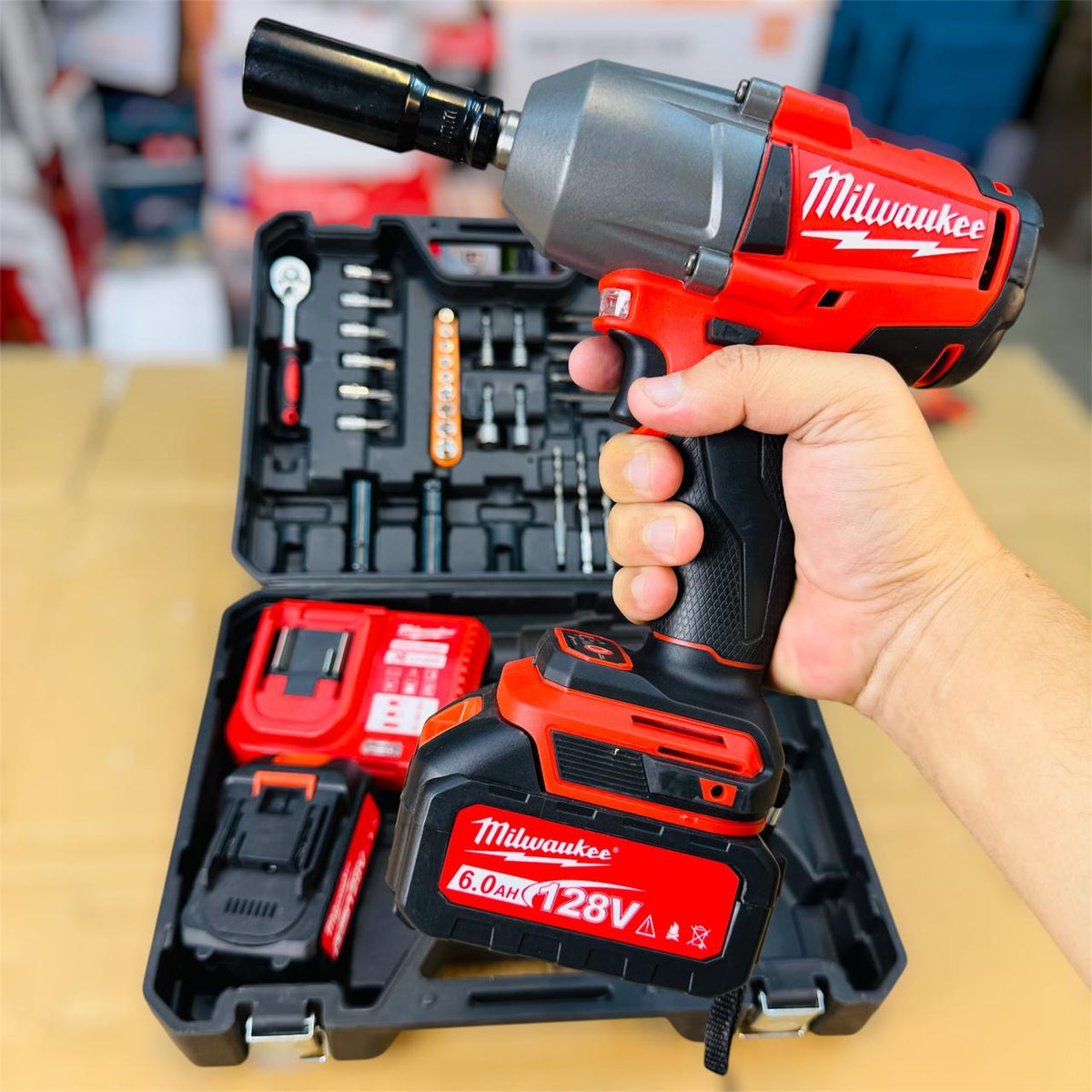 Milwaukee Impact Wrench Set with tools Commercial Heavy-Duty Impact Wrench