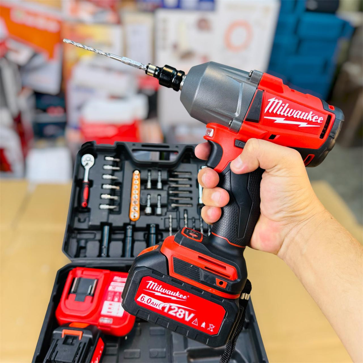 Milwaukee Impact Wrench Set with tools Commercial Heavy-Duty Impact Wrench