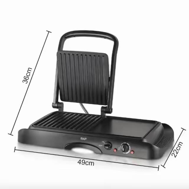 2-in-1 Grill Plate & Griddle Plate (1600W, Independent Heating)