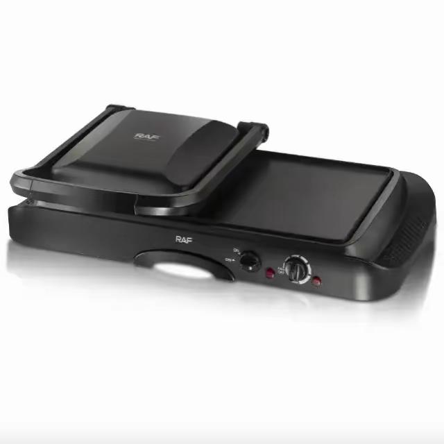 2-in-1 Grill Plate & Griddle Plate (1600W, Independent Heating)