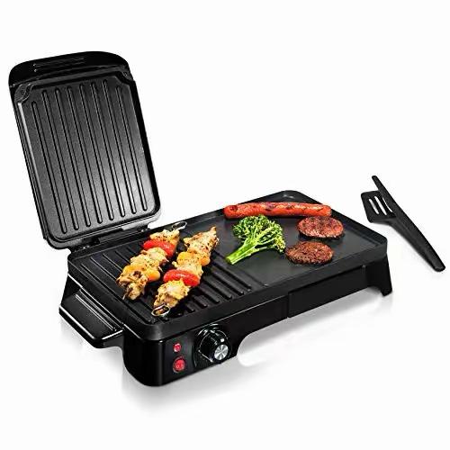 2-in-1 Grill Plate & Griddle Plate (1600W, Independent Heating)