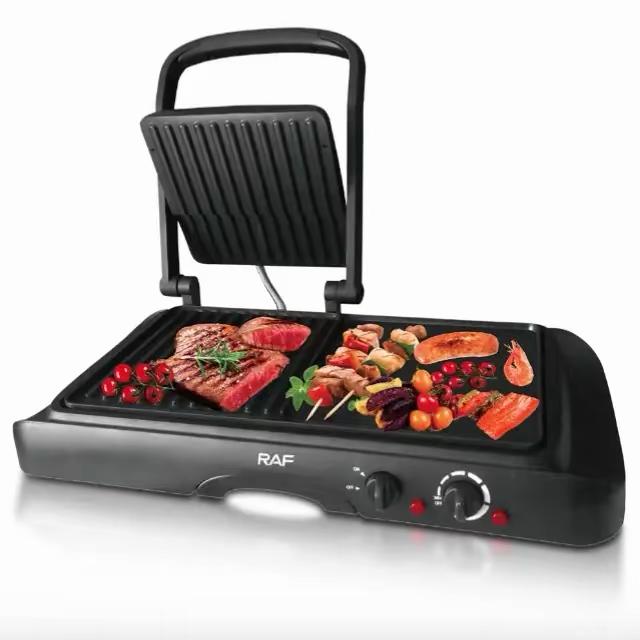 2-in-1 Grill Plate & Griddle Plate (1600W, Independent Heating)