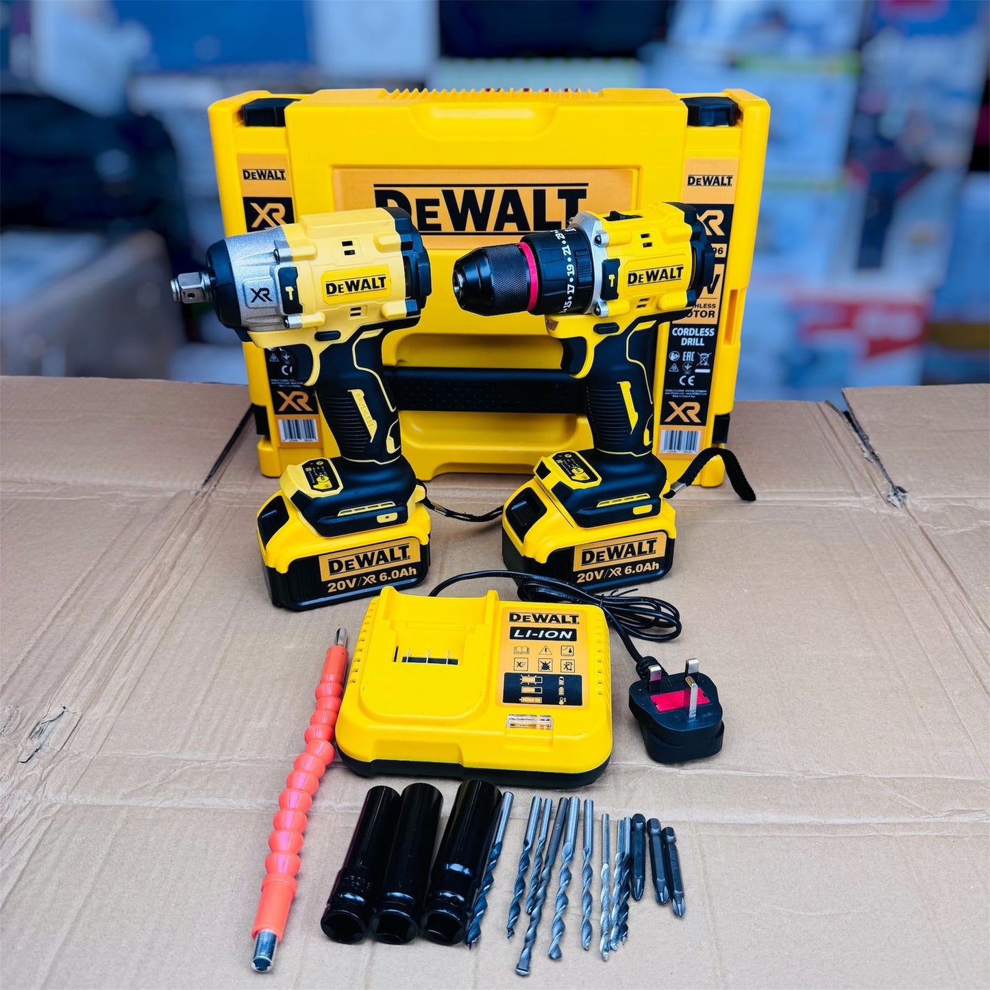 2 in 1 drill & impact with tools set (DeWalt 20V)