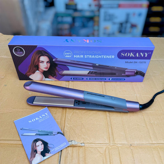 Sokany Hair Straightener SK-15076 – Ceramic Plate Styling Iron