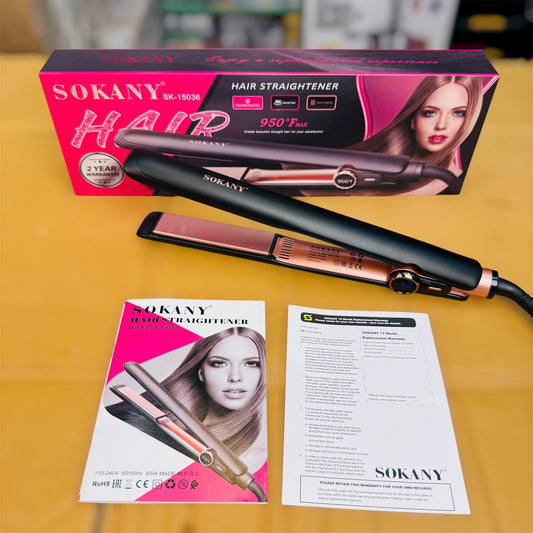 Sokany Hair Straightener SK-15036 – Ceramic Plate Styling Iron