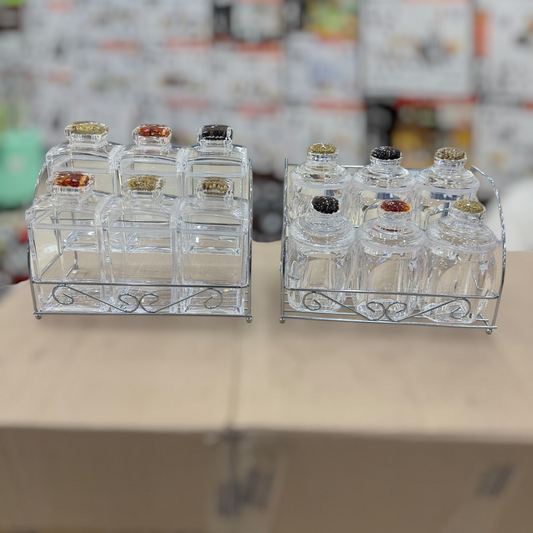 Imported 6pcs Acrylic Kitchen Spice Jar Set