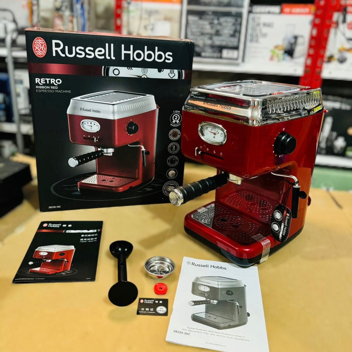 Russell Hobbs Retro Espresso Coffee Machine 28250-56