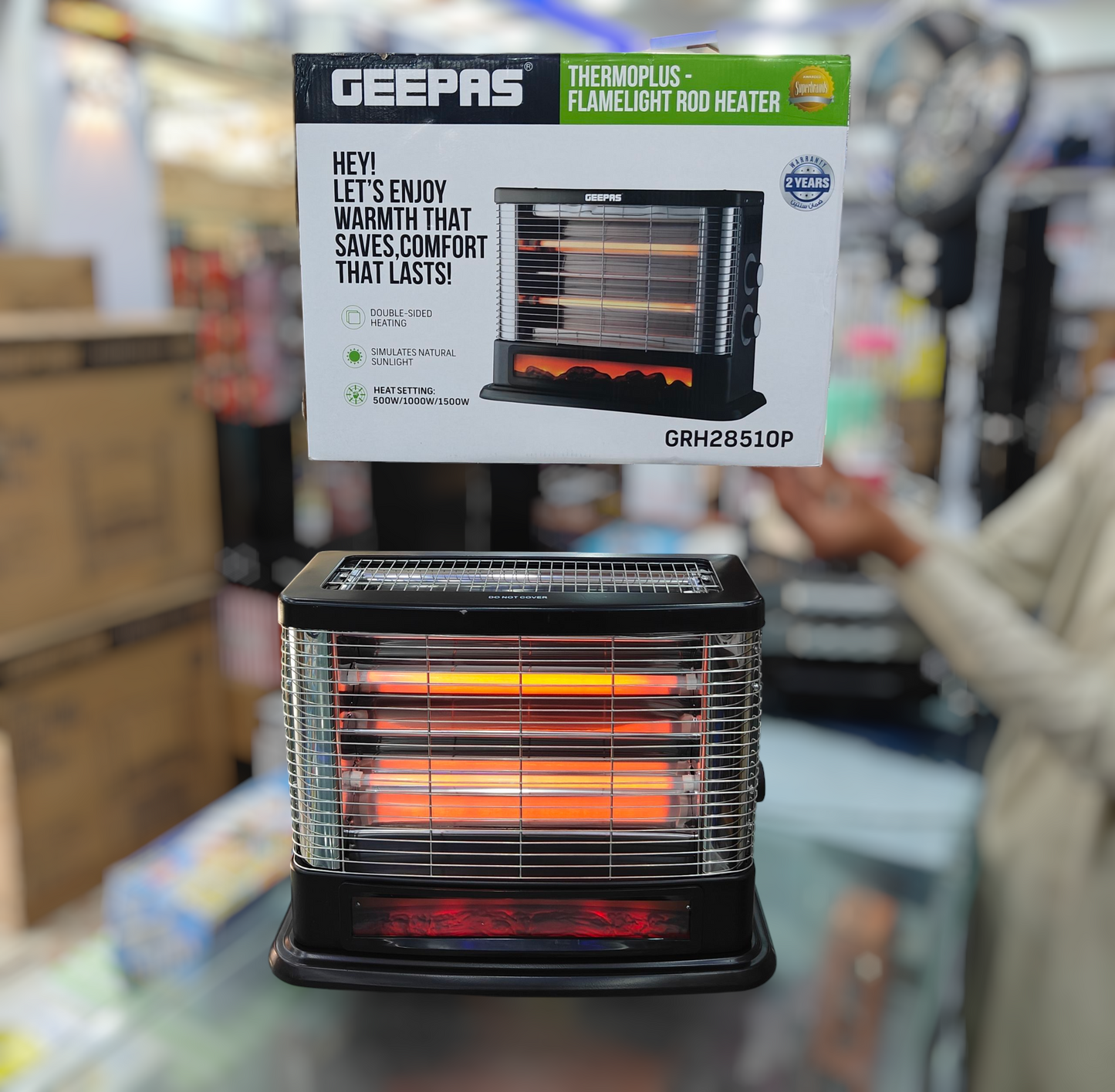 Geepas flame & Rod heater GRH 28510p