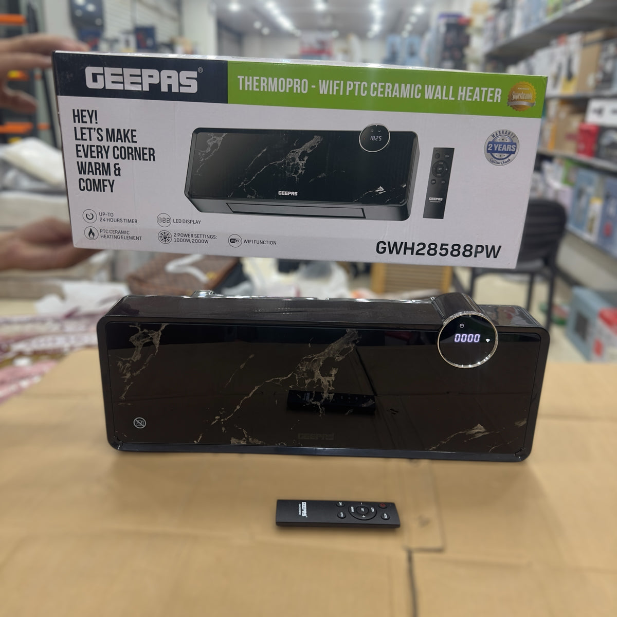 2 Geepas Thermopro Wifi PTC Ceramic Wall Heater 28588