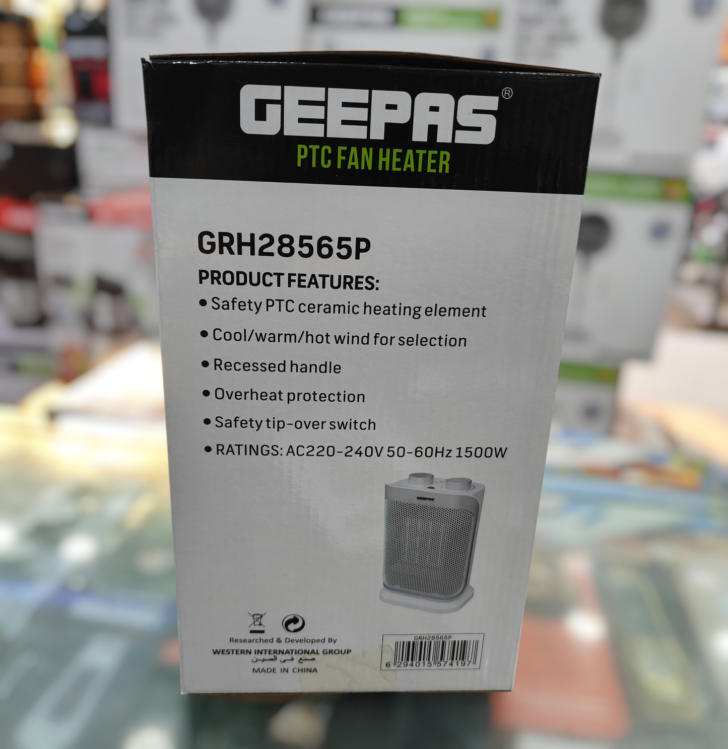 Geepas PTC ceramic fan heater GRH 28585