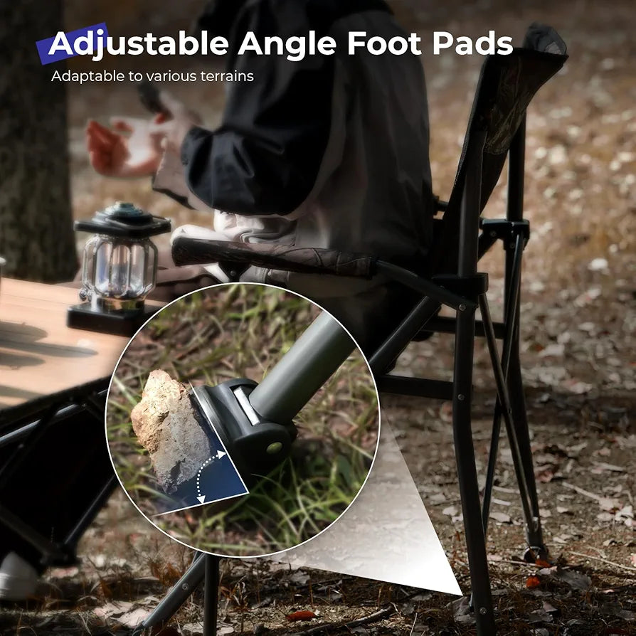 Camping Folding Chair, Heavy Duty Steel Frame Support 150kg