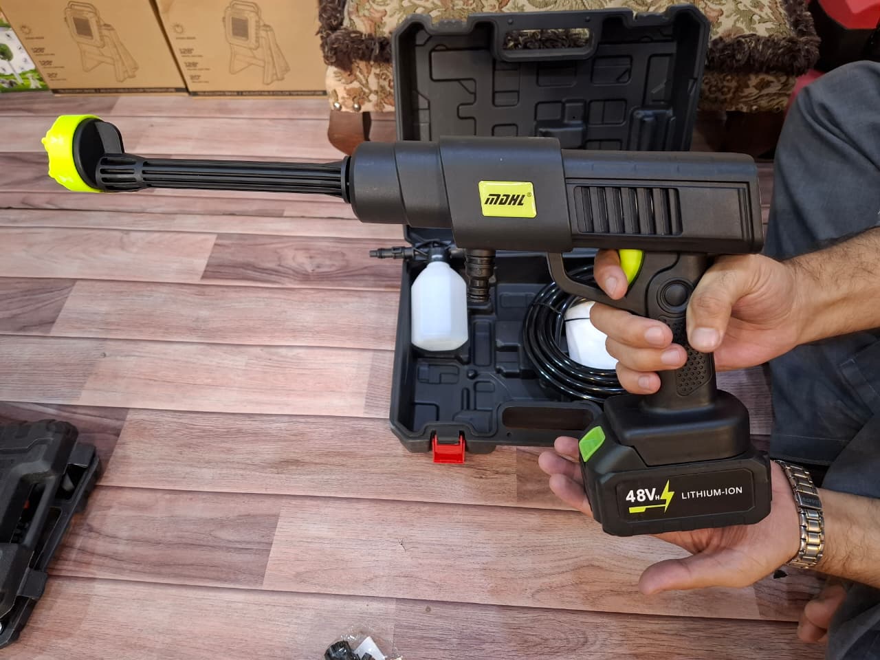 MDHL touch solar & car washer 48v double battery