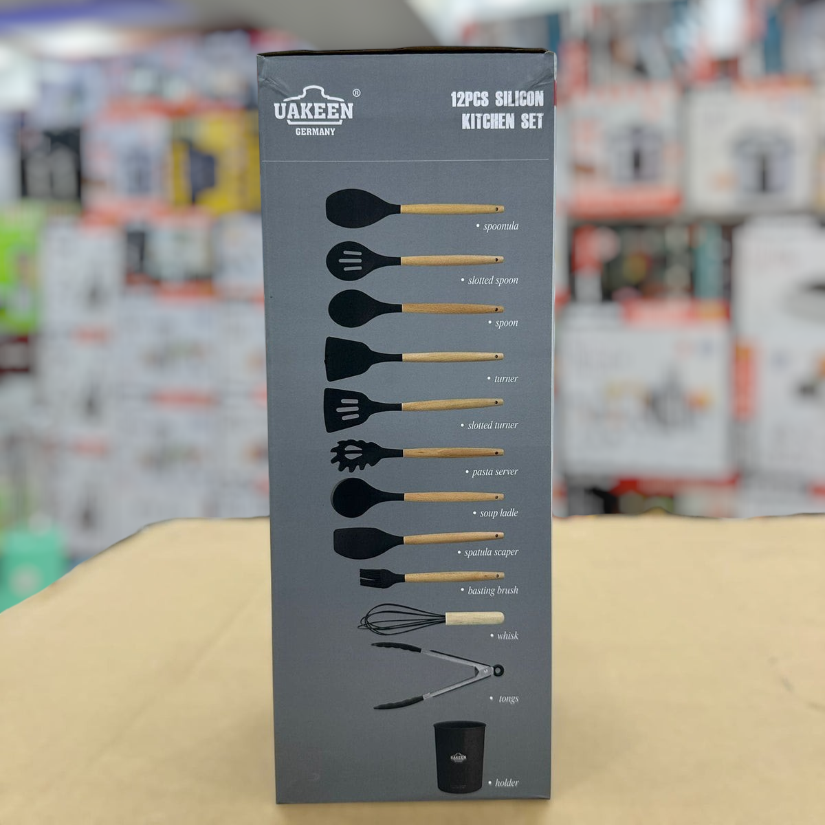 Uakeen 12pcs Silicone Kitchen Spoon Set VK-76