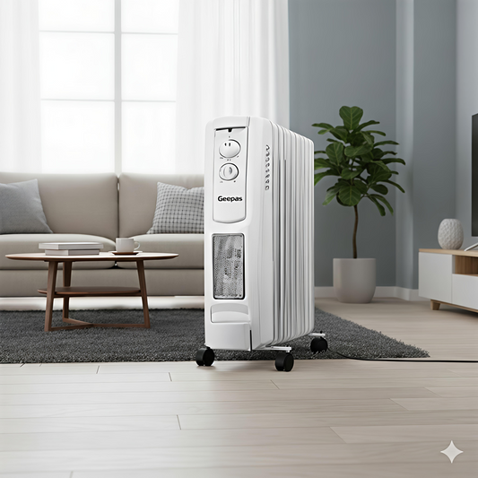 Geepas 9-Fin Portable Electric Oil-Filled Radiator Heater