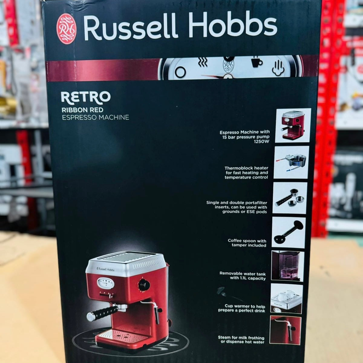 Russell Hobbs Retro Espresso Coffee Machine 28250-56